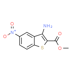ChemSpider 2D Image | Methyl 3-amino-5-nitro-1-benzothiophene-2-carboxylate | C10H8N2O4S