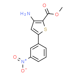ChemSpider 2D Image | Methyl 3-amino-5-(3-nitrophenyl)-2-thiophenecarboxylate | C12H10N2O4S