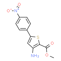 ChemSpider 2D Image | Methyl 3-amino-5-(4-nitrophenyl)-2-thiophenecarboxylate | C12H10N2O4S