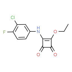 ChemSpider 2D Image | 3-[(3-Chloro-4-fluorophenyl)amino]-4-ethoxy-3-cyclobutene-1,2-dione | C12H9ClFNO3