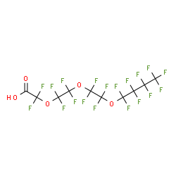 ChemSpider 2D Image | Difluoro{1,1,2,2-tetrafluoro-2-[1,1,2,2-tetrafluoro-2-(nonafluorobutoxy)ethoxy]ethoxy}acetic acid | C10HF19O5