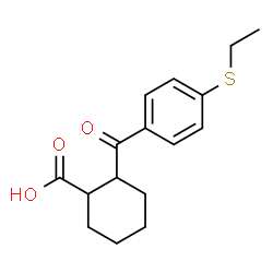 ChemSpider 2D Image | 2-[4-(Ethylsulfanyl)benzoyl]cyclohexanecarboxylic acid | C16H20O3S