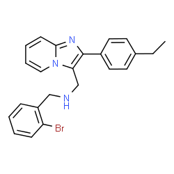 ChemSpider 2D Image | 1-(2-Bromophenyl)-N-{[2-(4-ethylphenyl)imidazo[1,2-a]pyridin-3-yl]methyl}methanamine | C23H22BrN3