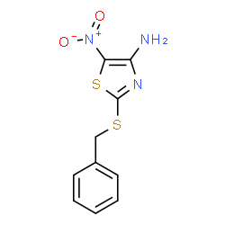 ChemSpider 2D Image | 2-(Benzylsulfanyl)-5-nitro-1,3-thiazol-4-amine | C10H9N3O2S2