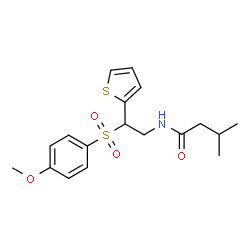 ChemSpider 2D Image | N-{2-[(4-Methoxyphenyl)sulfonyl]-2-(2-thienyl)ethyl}-3-methylbutanamide | C18H23NO4S2