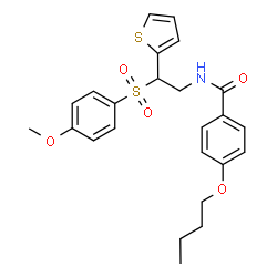 ChemSpider 2D Image | 4-Butoxy-N-{2-[(4-methoxyphenyl)sulfonyl]-2-(2-thienyl)ethyl}benzamide | C24H27NO5S2