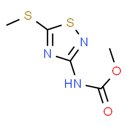 ChemSpider 2D Image | METHYL 5-METHYLTHIO-1,2,4-THIADIAZOL-3-YLCARBAMATE | C5H7N3O2S2