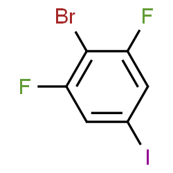 ChemSpider 2D Image | 2-Bromo-1,3-difluoro-5-iodobenzene | C6H2BrF2I