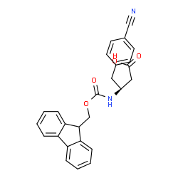 ChemSpider 2D Image | (3S)-4-(4-Cyanophenyl)-3-{[(9H-fluoren-9-ylmethoxy)carbonyl]amino}butanoic acid | C26H22N2O4