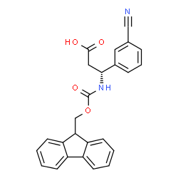 ChemSpider 2D Image | (3R)-3-(3-Cyanophenyl)-3-{[(9H-fluoren-9-ylmethoxy)carbonyl]amino}propanoic acid | C25H20N2O4