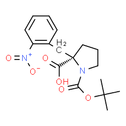 ChemSpider 2D Image | 1-{[(2-Methyl-2-propanyl)oxy]carbonyl}-2-(2-nitrobenzyl)-L-proline | C17H22N2O6
