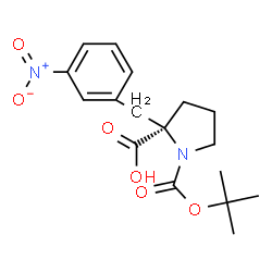 ChemSpider 2D Image | 1-{[(2-Methyl-2-propanyl)oxy]carbonyl}-2-(3-nitrobenzyl)-L-proline | C17H22N2O6