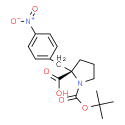ChemSpider 2D Image | 1-{[(2-Methyl-2-propanyl)oxy]carbonyl}-2-(4-nitrobenzyl)-D-proline | C17H22N2O6