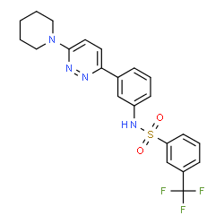 ChemSpider 2D Image | N-{3-[6-(1-Piperidinyl)-3-pyridazinyl]phenyl}-3-(trifluoromethyl)benzenesulfonamide | C22H21F3N4O2S
