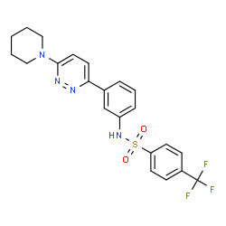 ChemSpider 2D Image | N-{3-[6-(1-Piperidinyl)-3-pyridazinyl]phenyl}-4-(trifluoromethyl)benzenesulfonamide | C22H21F3N4O2S