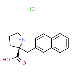 ChemSpider 2D Image | 2-(2-Naphthylmethyl)-D-proline hydrochloride (1:1) | C16H18ClNO2
