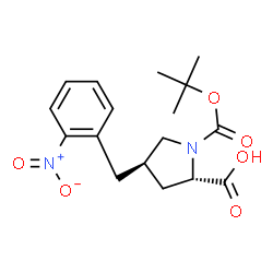 ChemSpider 2D Image | (4R)-1-{[(2-Methyl-2-propanyl)oxy]carbonyl}-4-(2-nitrobenzyl)-L-proline | C17H22N2O6
