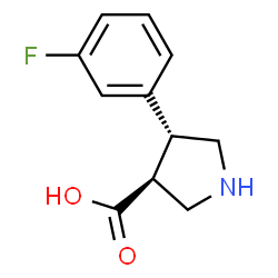 ChemSpider 2D Image | (3S,4R)-4-(3-Fluorophenyl)-3-pyrrolidinecarboxylic acid | C11H12FNO2
