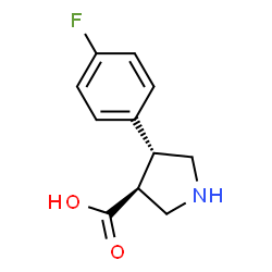 ChemSpider 2D Image | (3S,4R)-4-(4-Fluorophenyl)-3-pyrrolidinecarboxylic acid | C11H12FNO2