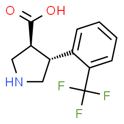 ChemSpider 2D Image | (3S,4R)-4-[2-(Trifluoromethyl)phenyl]-3-pyrrolidinecarboxylic acid | C12H12F3NO2