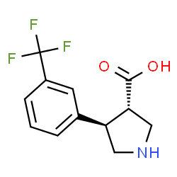 ChemSpider 2D Image | (3S,4R)-4-(3-(TRIFLUOROMETHYL)PHENYL)PYRROLIDINE-3-CARBOXYLIC ACID | C12H12F3NO2