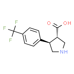 ChemSpider 2D Image | (3S,4R)-4-(4-(TRIFLUOROMETHYL)PHENYL)PYRROLIDINE-3-CARBOXYLIC ACID | C12H12F3NO2