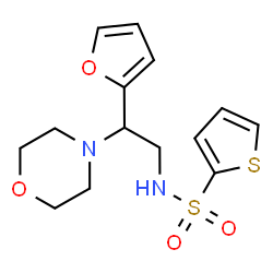 ChemSpider 2D Image | N-[2-(2-Furyl)-2-(4-morpholinyl)ethyl]-2-thiophenesulfonamide | C14H18N2O4S2