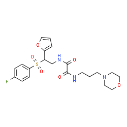 ChemSpider 2D Image | N-{2-[(4-Fluorophenyl)sulfonyl]-2-(2-furyl)ethyl}-N'-[3-(4-morpholinyl)propyl]ethanediamide | C21H26FN3O6S