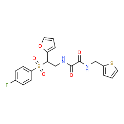 ChemSpider 2D Image | N-{2-[(4-Fluorophenyl)sulfonyl]-2-(2-furyl)ethyl}-N'-(2-thienylmethyl)ethanediamide | C19H17FN2O5S2