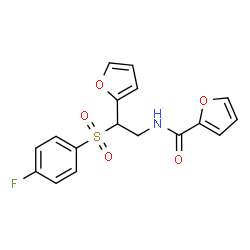 ChemSpider 2D Image | N-{2-[(4-Fluorophenyl)sulfonyl]-2-(2-furyl)ethyl}-2-furamide | C17H14FNO5S