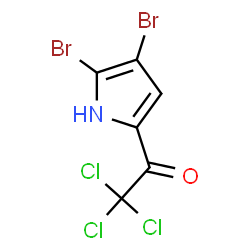 ChemSpider 2D Image | 2,2,2-Trichloro-1-(4,5-dibromo-1H-pyrrol-2-yl)ethanone | C6H2Br2Cl3NO