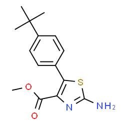 ChemSpider 2D Image | methyl 2-amino-5-(4-(tert-butyl)phenyl)thiazole-4-carboxylate | C15H18N2O2S