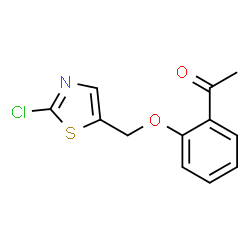 ChemSpider 2D Image | 1-(2-((2-chlorothiazol-5-yl)methoxy)phenyl)ethanone | C12H10ClNO2S