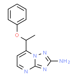ChemSpider 2D Image | 7-(1-Phenoxyethyl)[1,2,4]triazolo[1,5-a]pyrimidin-2-amine | C13H13N5O