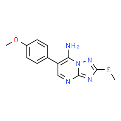 ChemSpider 2D Image | 6-(4-Methoxyphenyl)-2-(methylsulfanyl)[1,2,4]triazolo[1,5-a]pyrimidin-7-amine | C13H13N5OS