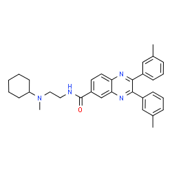 ChemSpider 2D Image | N-{2-[Cyclohexyl(methyl)amino]ethyl}-2,3-bis(3-methylphenyl)-6-quinoxalinecarboxamide | C32H36N4O