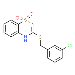 ChemSpider 2D Image | 3-[(3-Chlorobenzyl)sulfanyl]-2H-1,2,4-benzothiadiazine 1,1-dioxide | C14H11ClN2O2S2