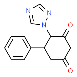 ChemSpider 2D Image | 5-Phenyl-4-(1H-1,2,4-triazol-1-yl)-1,3-cyclohexanedione | C14H13N3O2