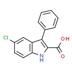 ChemSpider 2D Image | 5-Chloro-3-phenyl-1H-indole-2-carboxylic acid | C15H10ClNO2