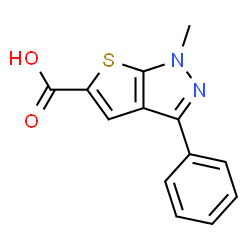 ChemSpider 2D Image | 1-METHYL-3-PHENYL-1H-THIENO[2,3-C]PYRAZOLE-5-CARBOXYLIC ACID | C13H10N2O2S