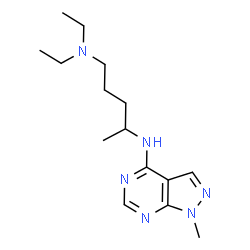 ChemSpider 2D Image | N~1~,N~1~-Diethyl-N~4~-(1-methyl-1H-pyrazolo[3,4-d]pyrimidin-4-yl)-1,4-pentanediamine | C15H26N6
