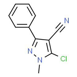 ChemSpider 2D Image | 5-Chloro-1-methyl-3-phenyl-1H-pyrazole-4-carbonitrile | C11H8ClN3