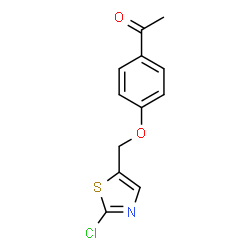 ChemSpider 2D Image | 1-(4-((2-chlorothiazol-5-yl)methoxy)phenyl)ethanone | C12H10ClNO2S