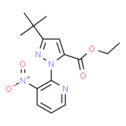 ChemSpider 2D Image | ethyl 3-(tert-butyl)-1-(3-nitropyridin-2-yl)-1H-pyrazole-5-carboxylate | C15H18N4O4