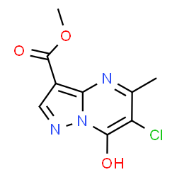 ChemSpider 2D Image | Methyl 6-chloro-7-hydroxy-5-methylpyrazolo[1,5-a]pyrimidine-3-carboxylate | C9H8ClN3O3