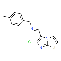 ChemSpider 2D Image | (E)-1-(6-Chloroimidazo[2,1-b][1,3]thiazol-5-yl)-N-(4-methylbenzyl)methanimine | C14H12ClN3S
