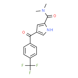 ChemSpider 2D Image | N,N-Dimethyl-4-[4-(trifluoromethyl)benzoyl]-1H-pyrrole-2-carboxamide | C15H13F3N2O2