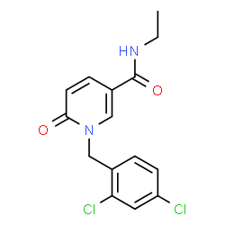 ChemSpider 2D Image | 1-(2,4-Dichlorobenzyl)-N-ethyl-6-oxo-1,6-dihydro-3-pyridinecarboxamide | C15H14Cl2N2O2