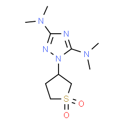 ChemSpider 2D Image | 1-(1,1-Dioxidotetrahydro-3-thiophenyl)-N,N,N',N'-tetramethyl-1H-1,2,4-triazole-3,5-diamine | C10H19N5O2S