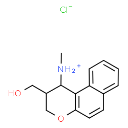 ChemSpider 2D Image | 2-(Hydroxymethyl)-N-methyl-2,3-dihydro-1H-benzo[f]chromen-1-aminium chloride | C15H18ClNO2
